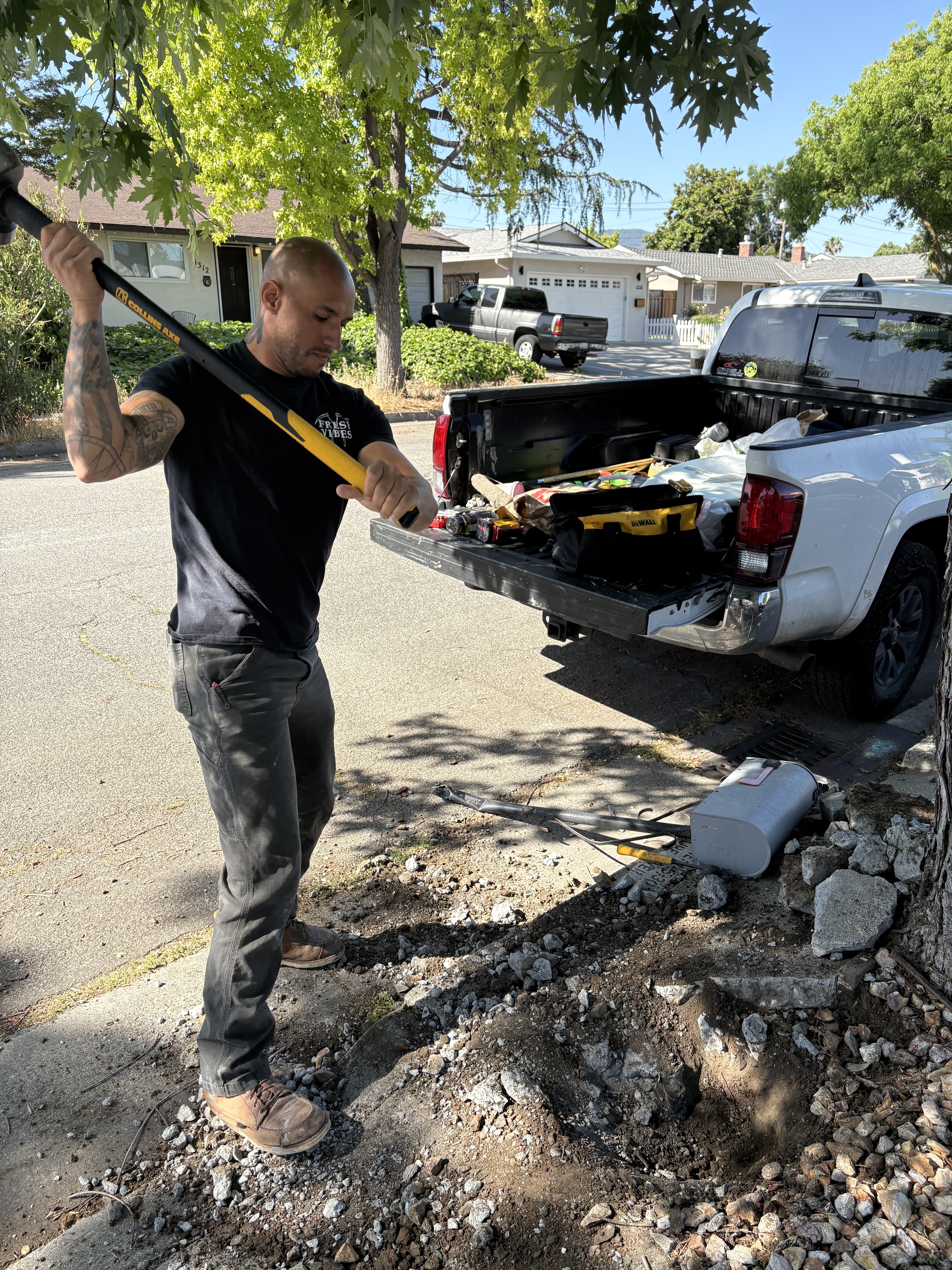 Big Iron crew handling exterior repairs on a Salinas project.