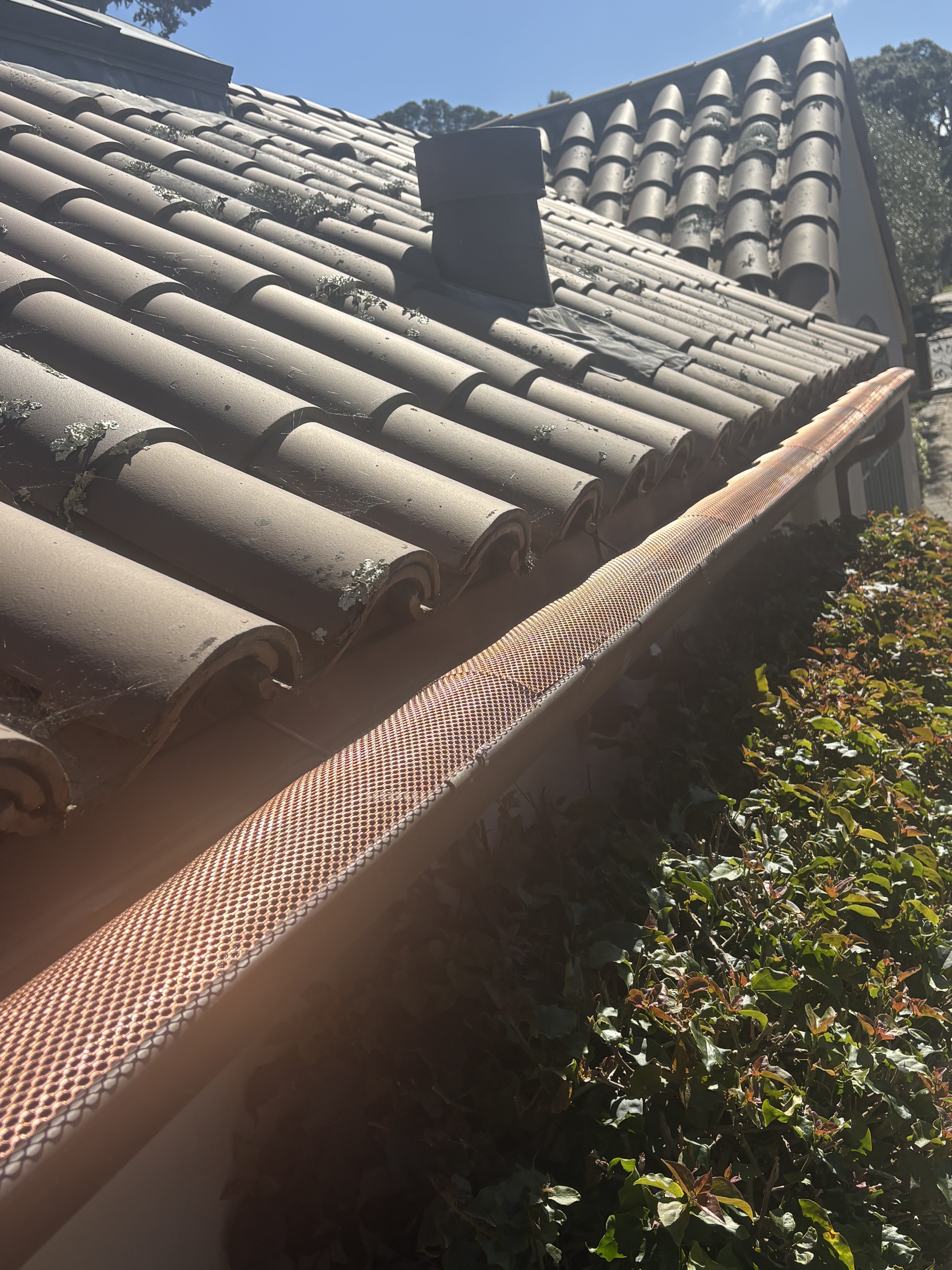 Roofline and gutter repair detail from a Santa Cruz exterior job.