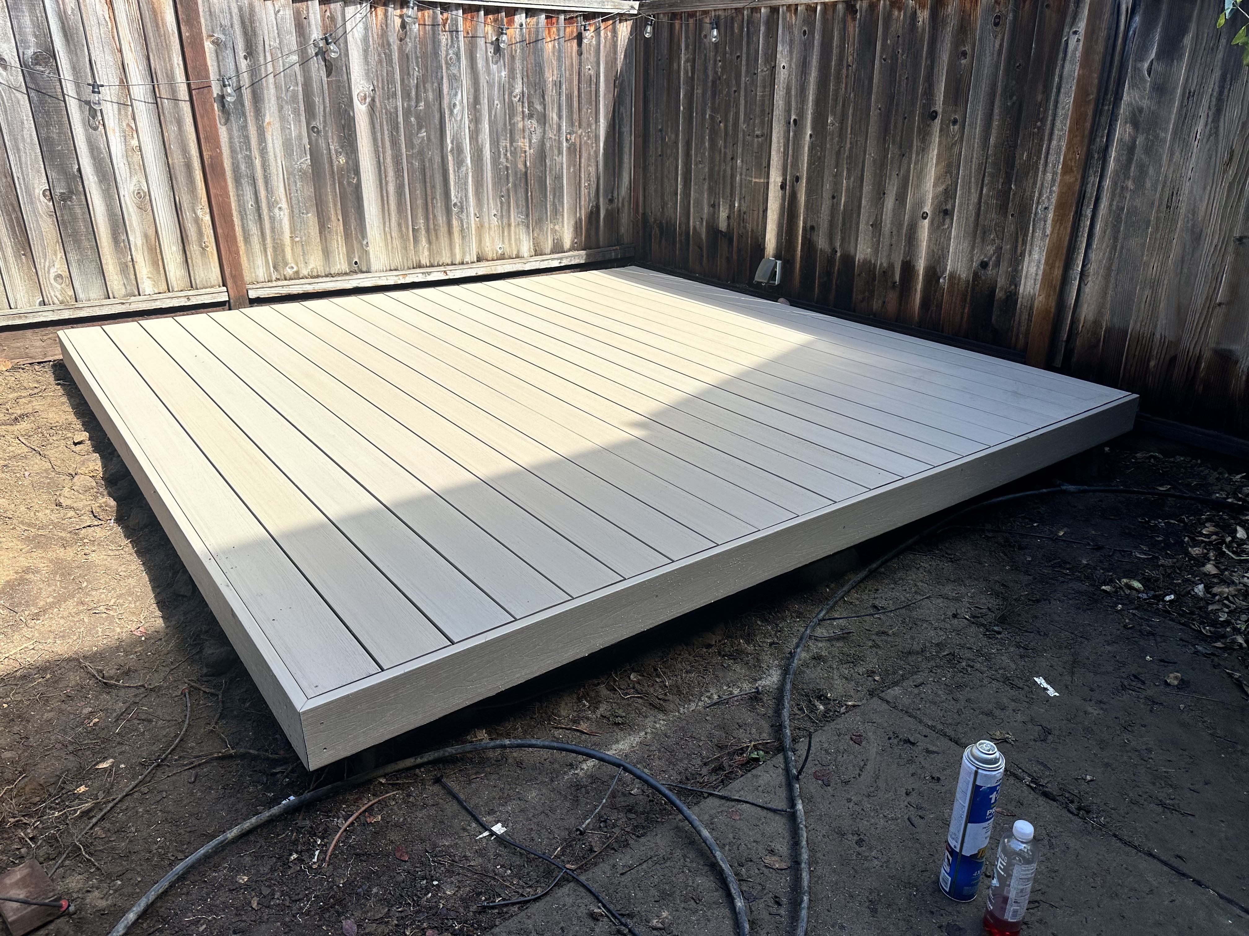 Small deck or platform build in progress for a Morgan Hill home.